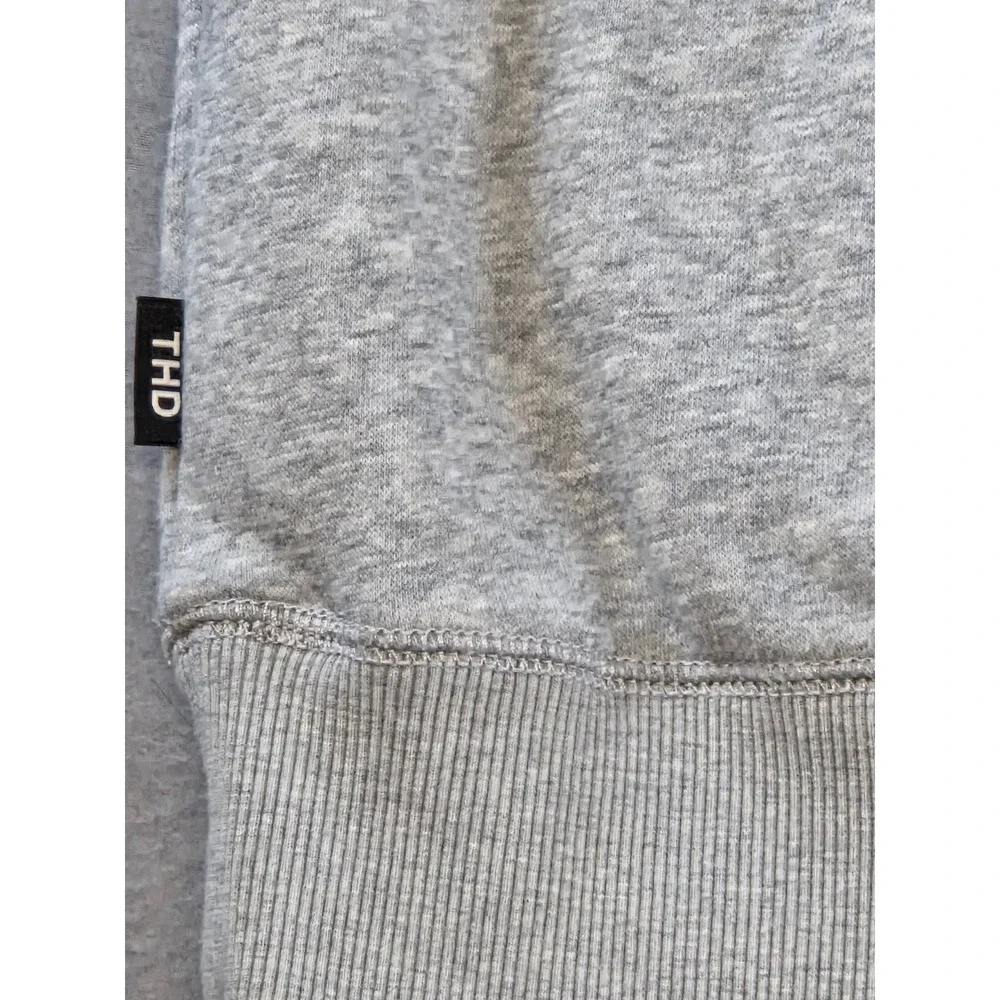 Tommy Hilfiger Mens XXL Quarter Zip Sweatshirt Gray Plaid Logo Spellout Pullover